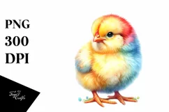 Colorful Baby Chicken | Watercolor Clipart Product Image 3