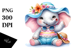 Baby Elephant at the Beach PNG Product Image 1