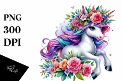 Funny Unicorn Jumping, Transparent PNG Product Image 1