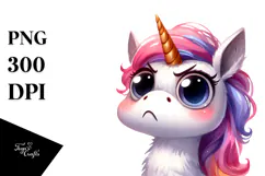 Watercolor Funny Unicorn PNG Product Image 1