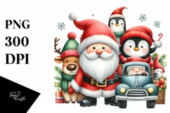 Cute Christmas Characters Gazing PNG Product Image 3