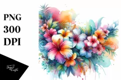 Hawayan Flower Watercolor Abstract PNG Product Image 3