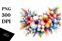Hawayan Flower Watercolor Abstract PNG Product Image 3