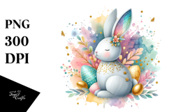 Colorful Bunny Made of Wood PNG Product Image 1