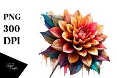 Abstract Wooden Stained Dahlia | Clipart Product Image 3