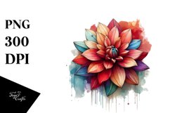 Abstract Wooden Stained Dahlia | Clipart Product Image 1