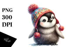 Adorned Cute Penguin Digital PNG Product Image 1