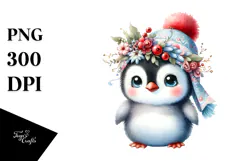 Adorned Cute Penguin Digital PNG Product Image 1