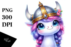 Smiling Baby Unicorn PNG Product Image 1