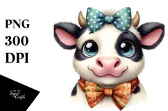 Happy Cow, Watercolor PNG Product Image 1