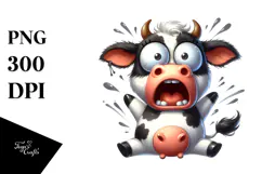 Ridiculously Cute Cartoon Cow PNG Product Image 1