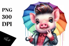 Excited Baby Pig Model, Transparent PNG Product Image 1