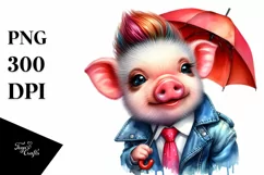 Excited Baby Pig Model, Transparent PNG Product Image 3