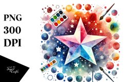 Star Watercolor PNG Product Image 1