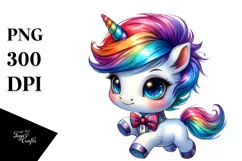 Cute Baby Unicorn Running PNG Product Image 1