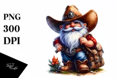 Detailed Vibrant Cowboy Gnome PNG Product Image 1