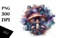 Detailed Mystical Celestial Mushroom PNG Product Image 3