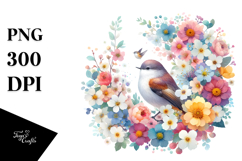 Colorful Bird Painting PNG Product Image 1