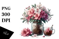 Jar with Rhododendron Clipart Product Image 1