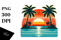 Tropical Island Sunset PNG Product Image 1