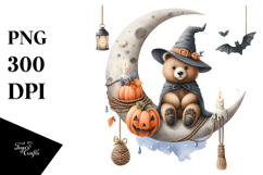 Autumn Bear with Moon Clipart Product Image 1