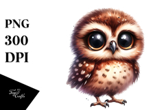 Baby Owl Standing Clipart Product Image 1
