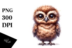 Baby Owl Standing Clipart Product Image 1