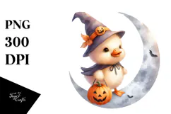 Digital Baby Duck in Halloween Costume, Transparent PNG Product Image 1