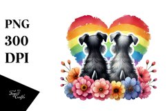 View from Behind Miniature Schnauzer Heart Shape PNG Product Image 1