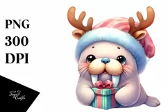 Baby Walrus Ready for Gifting, High-res PNG Product Image 1