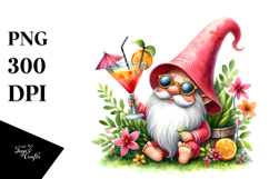 Drinking Summer Clothes Gnome PNG Product Image 1