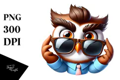 Silly Cartoon Owl in Vector Art PNG Product Image 1