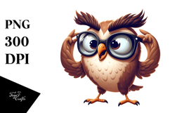 Silly Cartoon Owl in Vector Art PNG Product Image 1