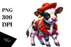 Colorful Baby Cow in Flamenco Outfit Product Image 1