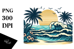 Vintage Beach Waves PNG Product Image 1