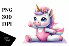 Baby Unicorn Yoga Instructor | Clipart Product Image 3