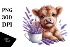 Baby Highland Cow Lavender | Clipart Product Image 3
