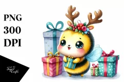 Baby Bee in Holiday Cheer, High-res PNG Product Image 1