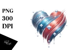 Simple Paint Brush Style Heart Diamond PNG Product Image 1