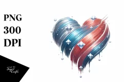 Simple Paint Brush Style Heart Diamond PNG Product Image 1