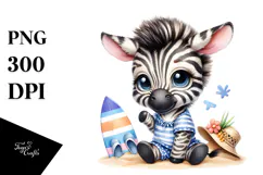 Zebra at the Beach PNG Product Image 1