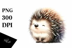 Simple Porcupine Clipart Watercolor Product Image 1
