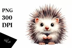 Simple Porcupine Clipart Watercolor Product Image 1