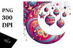 Vibrant Half Moon Retro PNG Product Image 1