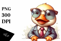 Duck Suit Retro es | Watercolor Clipart Product Image 3