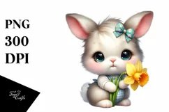 Easter Bunny Egg Flower, Clipart |T-shirt, Mug PNG Product Image 8