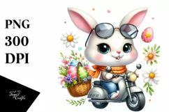 Easter Bunny Egg Flower, Clipart |T-shirt, Mug PNG Product Image 8