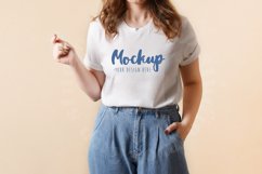 3001 Bella Canvas White Tshirt Mockup | Model Tshirt Mockup Product Image 1