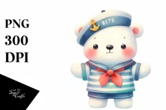 Colorful Polar Bear Sailor Suit | Sublimation | Clipart Product Image 1