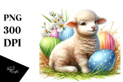 Adorned Baby Lamb Easter Eggs PNG Product Image 1
